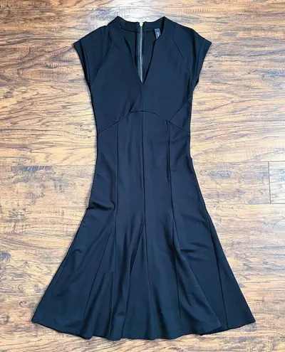 Y.A.S. • Cisley V Neck A Line Dress black cap sleeve lbd fit & flare ASOS