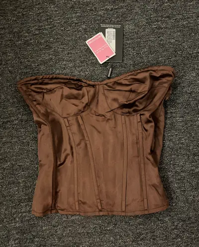 Pretty Little Thing Brown Corset Top