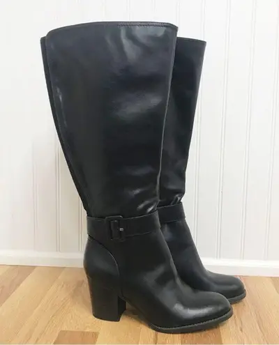Naturalizer SOUL Black Wide Calf Chunky Heel Boot Knee High Size 6.5 New