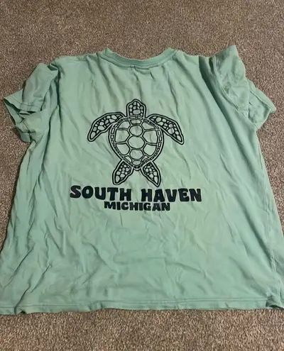 Teal Turtle Beachy Tshirt Green Size M