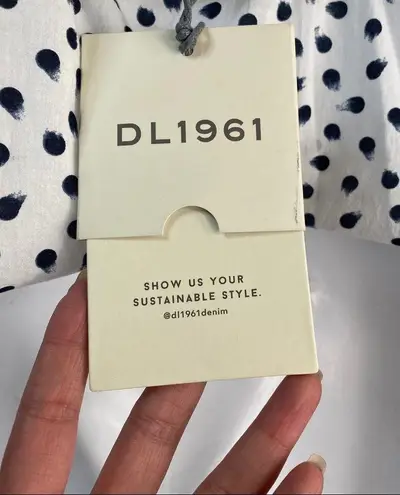 DL1961 ANTHROPOLOGIE PEARL STREET POLKA DOT White & Blue COTTON TANK TOP 🆕