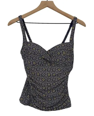 NipTuck by Bond Eye Tankini Swim Top Tummy Control Twist Front Printed Womens 6