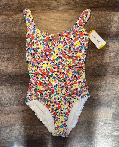 Anne cole One Piece Swimsuit Floral Multi Ditsy Size Medium New with Tags