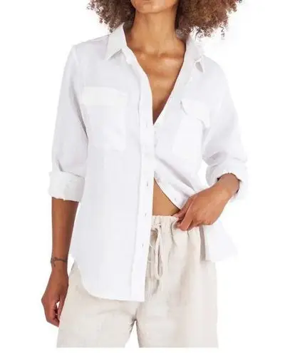 HOPE STHLM White Gauzy Classic Coastal Basic Button Down Shirt Small