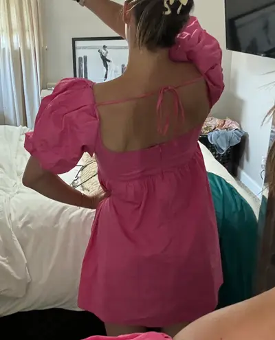 Day + Moon Pink Puff Sleeve Dress