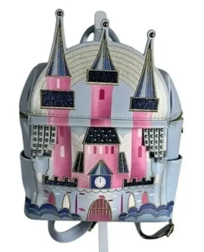 Disney x Danielle Nicole Cinderella Castle Backpack Purse Bag Handbag Blue