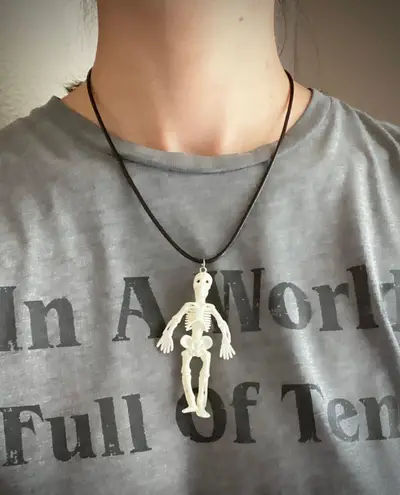 Handmade big skull goth grunge punk funky Halloween unisex necklace 🖤💀