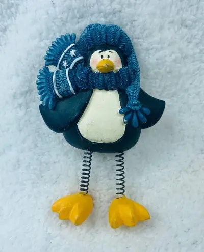 Penguin Winter Holiday Long Spring Legs Scarf Yellow Feet Blue White Yellow