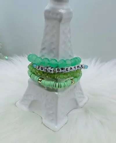 Just Breathe Arm Candy Beaded Bracelet Green