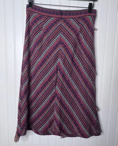Tomorrow Fashion Boho Frayed Midi Skirt Multi Size 4