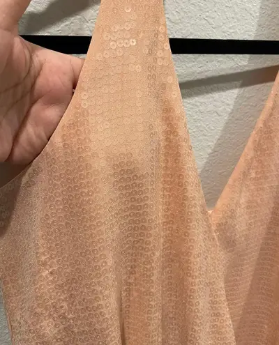 Guess by Marciano Peach Transparent Sequin Bodysuit