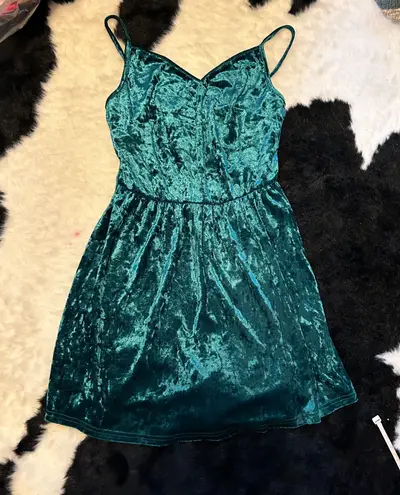 Teal Velvet Dress Romper Green Size M