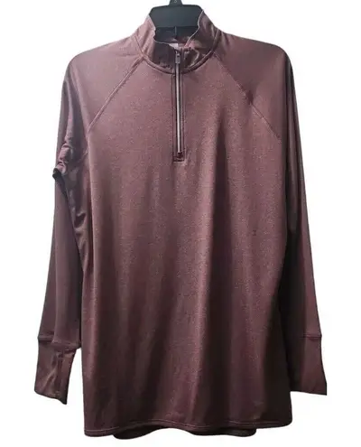 Baw Pullover Half Zip Long Sleeve Athletic Top Running Shirt Purple Size XL