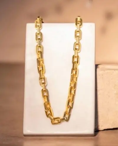 Eddie Borgo | Supra Link Necklace in 12K Yellow Gold Vermeil