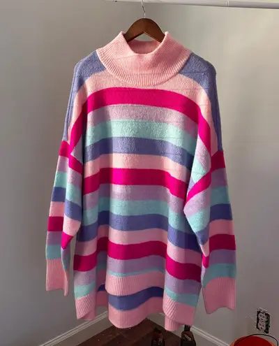 Crown & Ivy NWT  Cabana Striped Mock Neck Tunic Sweater - Image 5