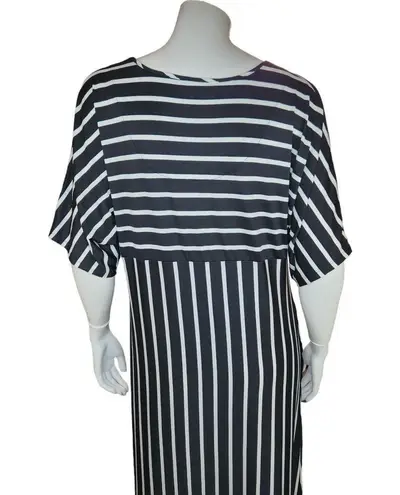 Carole Hochman Carole Hochmen Luxe Jersey Striped Black White Caftan Petite Small NWOT