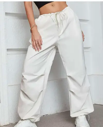 SheIn White Parachute Pants 