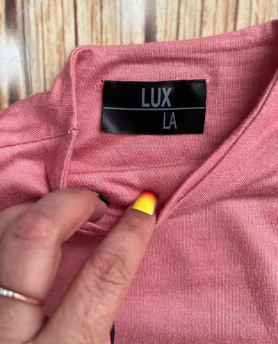 Lux LA Women Sleeveless Mock Neck Pink Bodycon Wrap Long Dress Size Medium