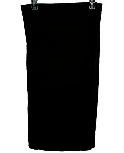 Isabel Maternity Black Stretchy Ribbed Henley Pencil Pull On Midi Skirt Med NEW!