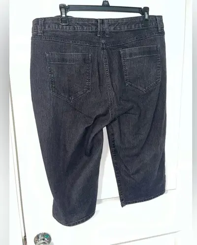 Gloria Vanderbilt Black Wash All Around Slimming Denim Cropped Capri Jeans Sz 16