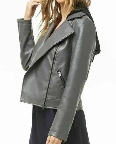 Forever 21  Gray Faux Leather Moto Jacket