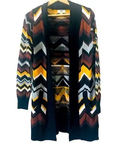 Missoni for Target zig zag stripes patchwork long sleeves Open Cardigan XS Black