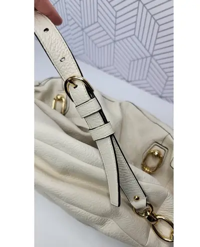 Coach Kristin Elevated Leather Sage Round Satchel in Parchment