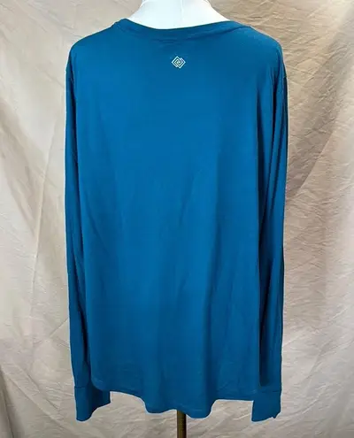 Zelos Fitted Blue Blouse with Long Sleeves