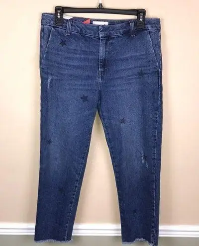 Sundry Women’s Le Soleil Star Print “LOVE” Embroidered Distressed Ankle Jeans