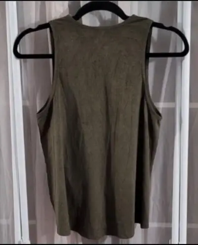 belle du jour Olive Green Faux Suede Vest, Sz Juniors Small