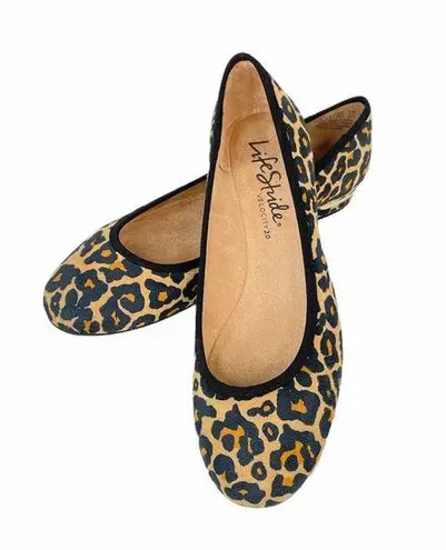 Life Stride  Vivienne Leopard Flats Brown Tan Sizes 7 8 8.5