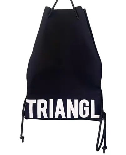 Triangl  Black Neoprene Drawstring Bag Backpack Swimsuit Beach Pool - Image 1