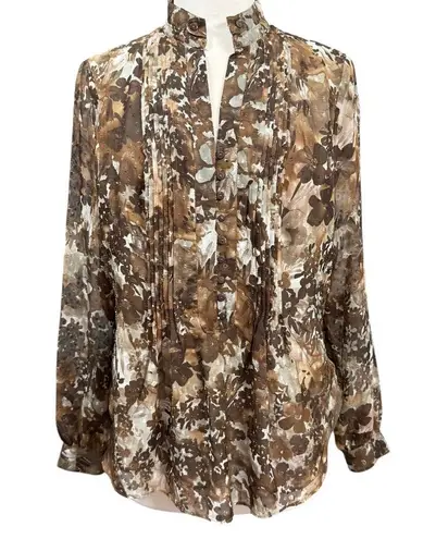 Coldwater Creek Women's Blouse Size S Brown Floral