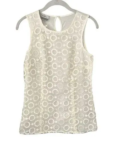 Van Heusen NEW Off White Floral Design Top Women’s Shirt Size XS/Small Style Fit