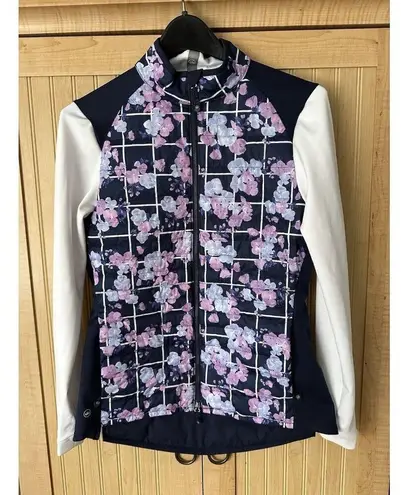Peter Millar Golf Hybrid Puffer Jacket Women’s Small Full Zip Picnic Floral New