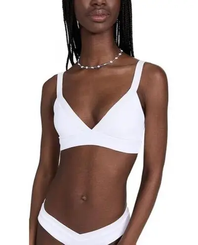 l*space L* Ribbed Vera Bikini Top in White XLarge New Womens Swimsuit