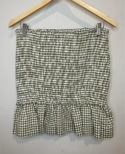 Veronica Beard NWT Jeans Aloya Smocked Cotton Blend Miniskirt Sz Large Gingham