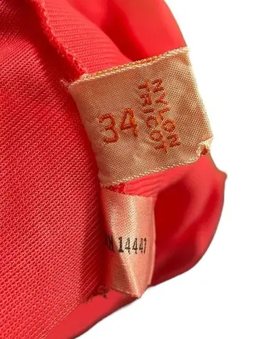 Gotham Gold Stripe Vintage 50s Pink Romantic Ruffle Maxi Lingerie Slip Dress Size 34