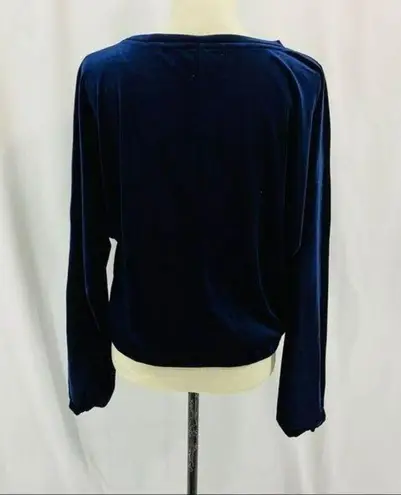 cupio  Blue Velvet Sweatshirt Dolman Sleeve Medium