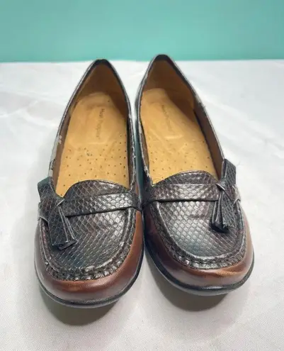 Hush Puppies Josh puppies size 7 brown Stylish Snakeskin Loafers - Versatile Comfort