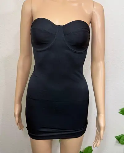 Elegant Vintage Black Strapless Bodycon Shapewear Dress Size undefined