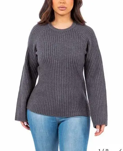 fever Bell Sleeve crewneck sweater nwt Gray Size L