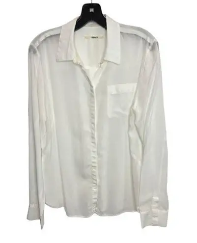 J Brand  White Tencel Button Down Shirt - M