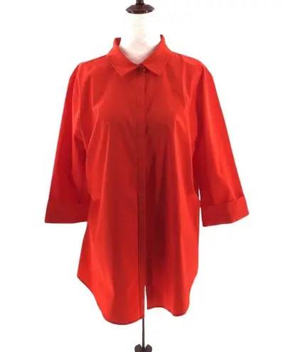 Worthington  Fiery Red Fitted Button Up Shirt