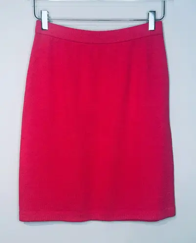 St. John Collection Strawberry Pink Knit Mini Pencil Skirt