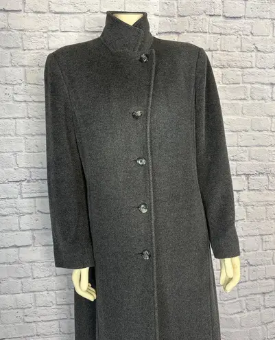 Jones New York Vintage Y2K JNY  Wool Mohair blend Long Gray Coat size Large