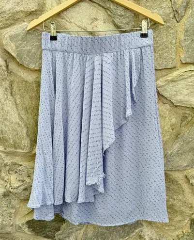 Ganni Blue Ditsy Floral Chiffon Knee Length Skirt