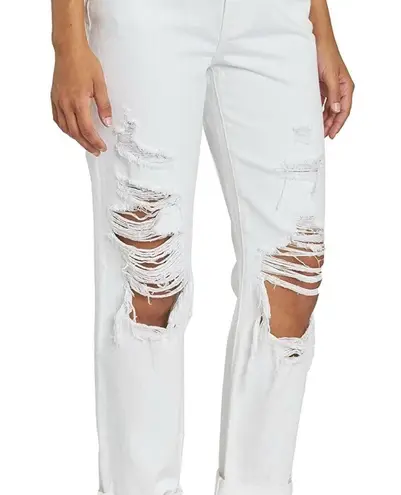 Pistola White Blizzard Presley High Rise Relaxed Roller Denim Jeans Size 26 NWOT