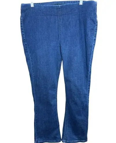 Denim & Co . Signature Perfect Flex Pull-On Jeans Deep Indigo Petite 14