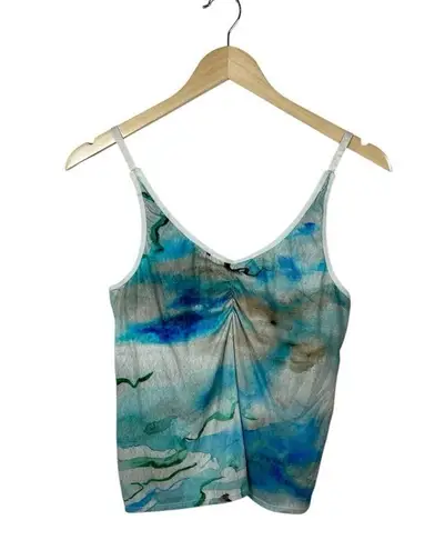 Richer Poorer Women’s Abstract Watercolor Ruched Cami in Blue Multi Size M Size M